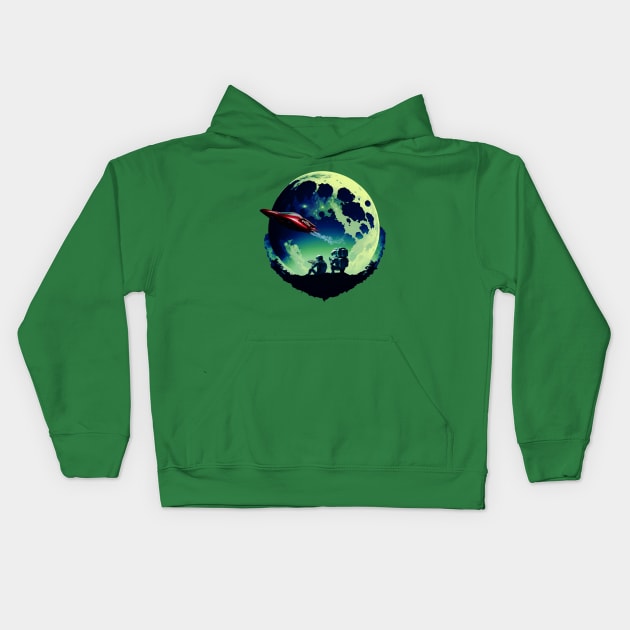 Space Pizza Delivery Kids Hoodie by AnAzArt